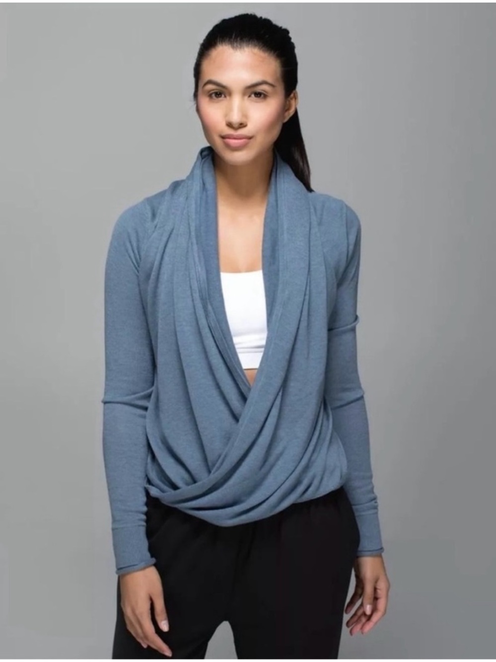 lululemon athletica Iconic knit wrap heathered blue denim size 4
